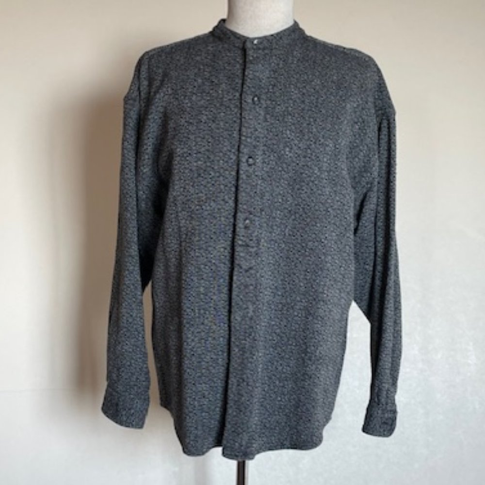 Vintge Pavo by Lastrada 100% Cotton Men's Long Sleeve Shirt Band Collar sz L